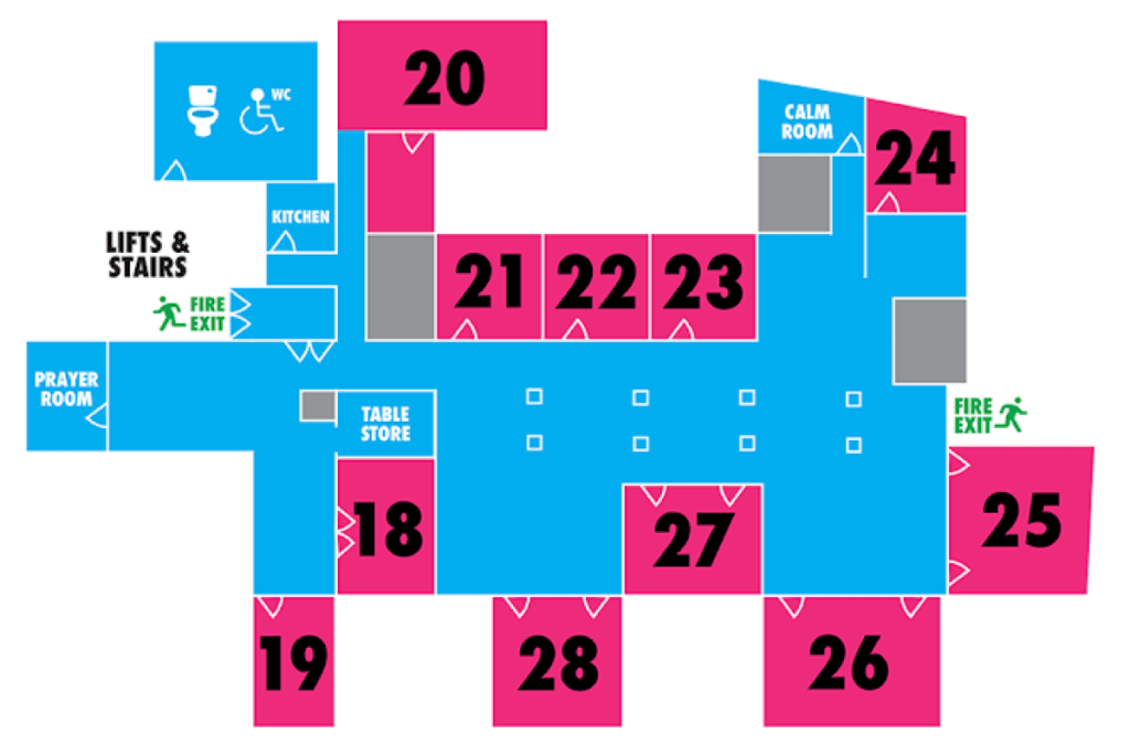 Map of Theatre Deli second floor